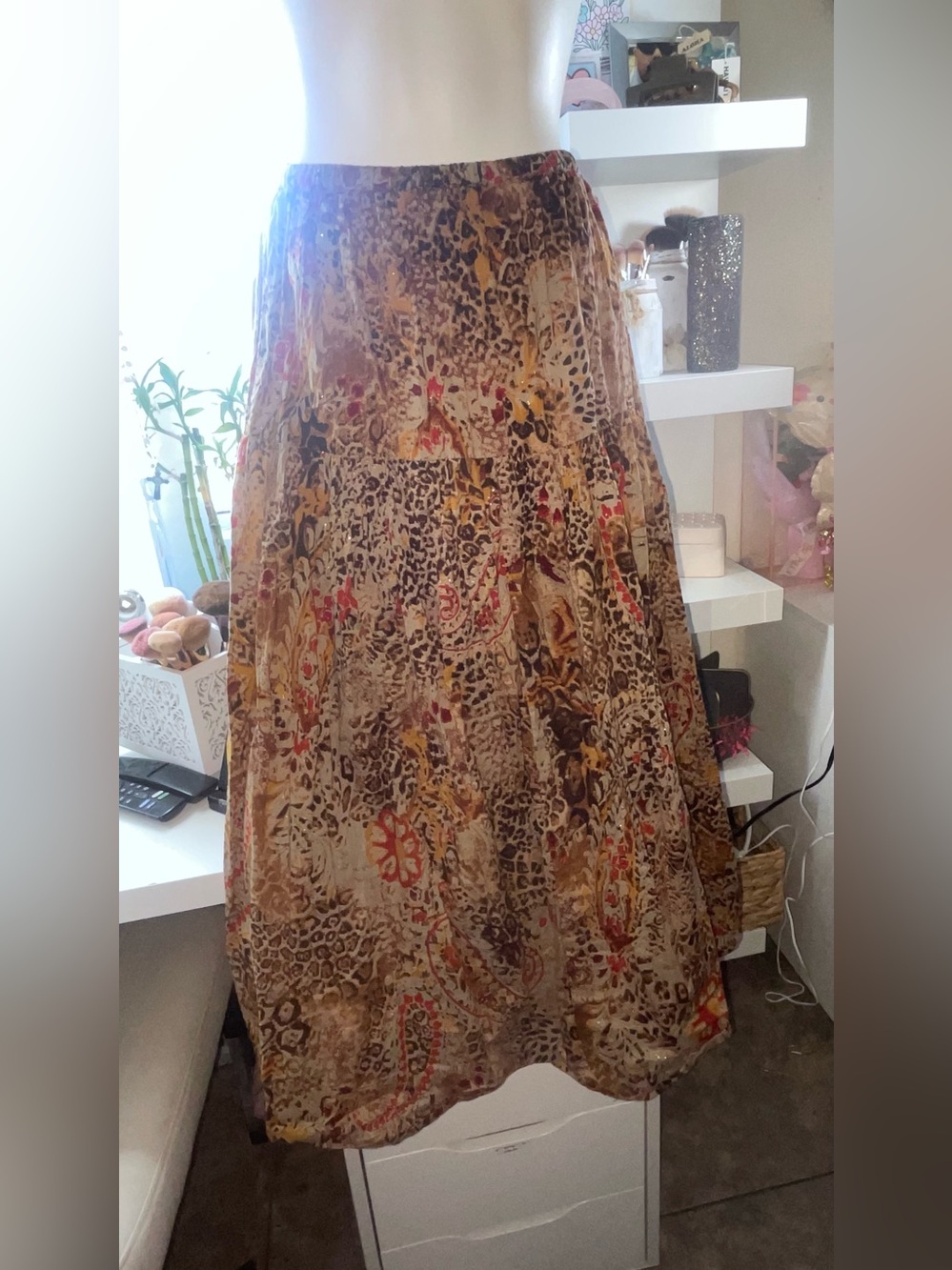 & Other Stories Multicolor Paisley and Animal Print Maxi Skirt